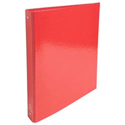 Image of Exacompta ref. 519295E Box of 10 Rigid Iderama Binders 4 Round Rings Diameter 30 mm Spine 40 External Dimensions: 32 x 26 cm A4 File Format Colour: red