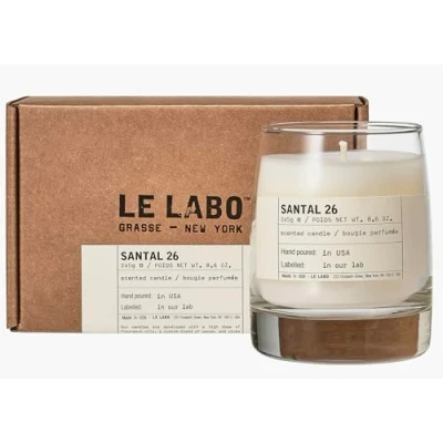 Image of LE LABO Santal 26 Scented Candle Gift 245 Grams 8.6 Ounce Glass jar Boxed Made in USA