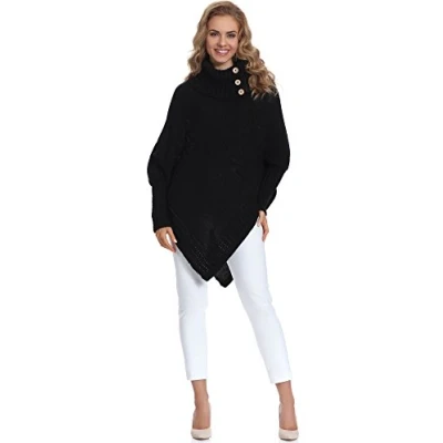 Image of Merry Style Women&#039;s Poncho M83N4 (Black, One Size)
