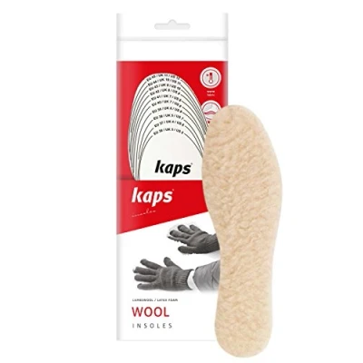 Image of Kaps Wool, Quality 100% Natural Wool Shoe Insoles for Cold Weather, Made in Europe