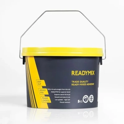 Image of Ready Mixed Wallpaper Paste Adhesive (Pre Mixed) High Tack &amp; Low Splatter The Wall Mould Resistant (5 KG)