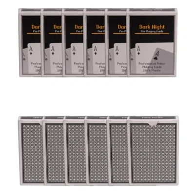 Image of Dark Night 12 PACKS Casino Quality Playing Cards with Two Jumbo Indexes &amp; 100% Plastic