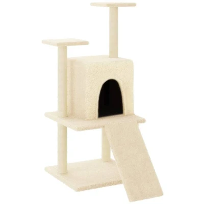Image of vidaXL Cat Tree with Sisal Scratching Posts Cream 110 cm