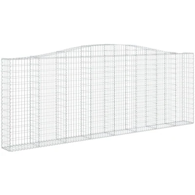 Image of vidaXL Arched Gabion Baskets 7 pcs 400x30x140/160 cm Galvanised Iron