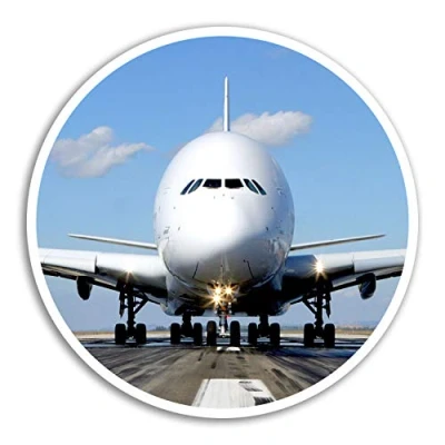 Image of 2 x 10cm Airbus A380 Vinyl Stickers Airplane Jet Sticker Luggage Laptop #8108 (10cm Wide)