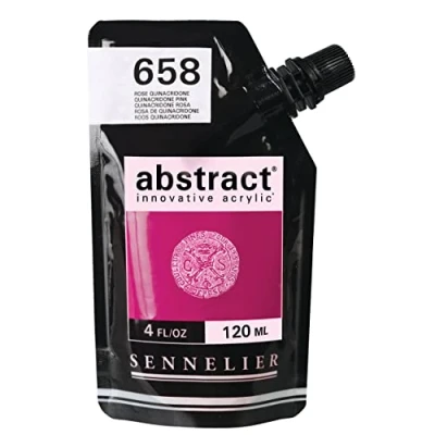 Image of Sennelier Abstract Innovative Acrylic Artist Paint Pouch 120ml (658 Quinacridone Pink)