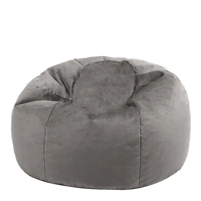 Image of icon Aurora Velvet Bean Bag Chair, Charcoal Grey, Large Lounge Chair Bags for Adult with Filling Included, Adults Beanbag, Boho Room Decor Living Furniture Chairs