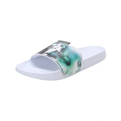 Image of PUMA Unisex MAPF1 Graphic Leadcat FTR Slide Sandal, White Spectra Green, 8 UK