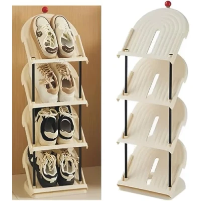 Image of HitlineUK Shoe Rack Storage Cabinet Space Saving Tall Organizer for Entryway, Hallway, Living Room, or Cloakroom