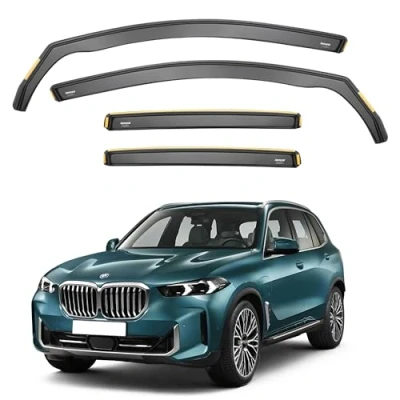 Image of ISPEED Wind Deflectors For BMW X5 G05 / M F95 2018 onwards 5 Door SUV 4pc Keep Your Car Ventilated In Rain Reduce Turbulence Tinted Channel