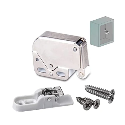 Image of LOOTICH Push to Open Mini Latch with Automatic Spring Flap Touch Catch for Kitchen Cabinet Cupboard Wardrobe Door, Pack of 15