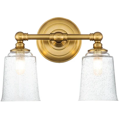 Image of Feiss Hugeunot Lake Wall Lamp Burnished Brass, IP44