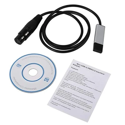 Image of Wincal Adapter, Mini USB to DMX Interface Adapter Controller DMX512 Computer Stage Lighting Controllers Dimmer