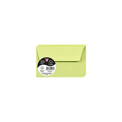 Image of Clairefontaine Ref 55471C Pollen Adhesive Envelopes (Pack of 20) 90 x 140mm Sized, 120gsm Paper, Printer Compatible, Acid Free, Strip for Easy Seal Leaf Bud Green