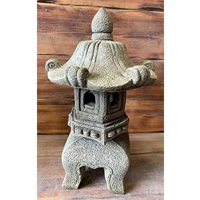 Image of J and L STONE Ornaments GARDEN DETAILED LARGE JAPANESE PAGODA HAND CAST KOI ORNAMENT GIFT