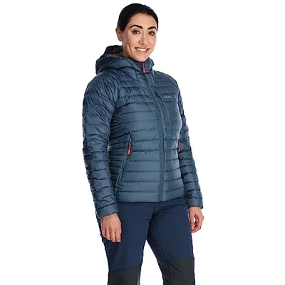 Image of Rab Women&#039;s Microlight Alpine Down Jacket for Trekking, Climbing, &amp; Skiing Orion Blue 10