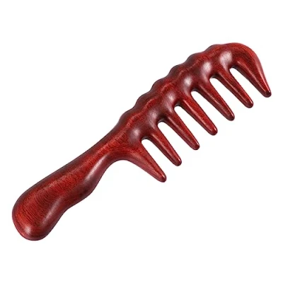 Image of Giyofom Hair Comb for Detangling Wide Tooth Wood Curly No Static Natural Wooden Sandalwood