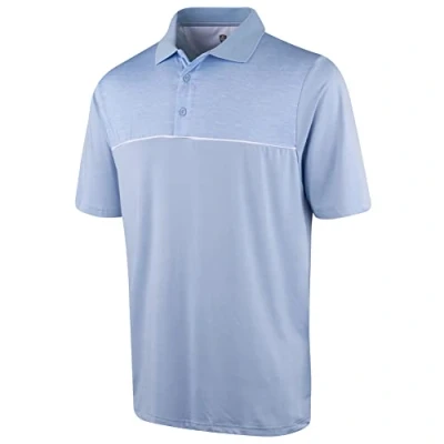 Image of Island GREEN Mens Highlighted Print Golf Polo Shirt Charcoal S