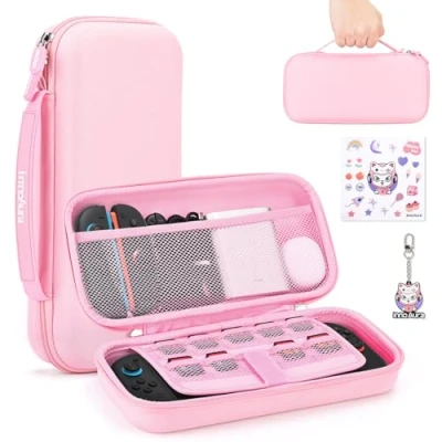 Image of innoAura Switch 2 Case for NS Console (2025), Portable Accessories Bundle with and 9 Game Cards Slots, Hard Protective Carry Travel &amp; Storage 2(Pink)