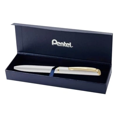 Image of Pentel EnerGel Philography Pastel White Barrel with Gift Box