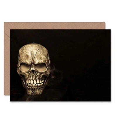 Image of Wee Blue Coo CARD GREETING CREEPY GOTHIC SMOKY SKULL FACE WEIRD GIFT