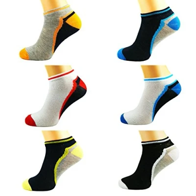 Image of KOMIRO WKDS® 12 PAIR MENS COLOURED BREATHABLE QUALITY TRAINER LINER ANKLE SOCKS UK SIZE 6 11