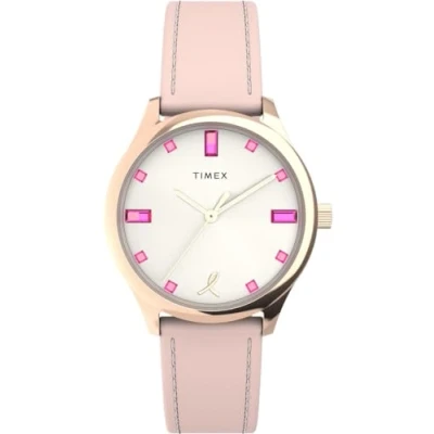 Image of Timex Dress X Bcrf WoMens Pink Watch TW2V95800 Leather (archived) One Size