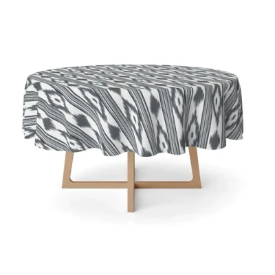 Image of Martina Home Resin Coated Tablecloth Black Islands 140 Round