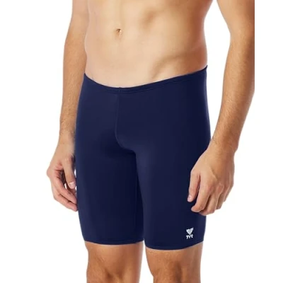 Image of TYR Men&#039;s Durafast One Solid Jammer Swimsuit Navy, 38