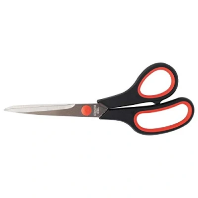 Image of D.RECT Sg 210 21 cm Stainless Steel Cutting Scissors for Paper and Tapes Rubber Handle School Use in Home, School, Office 21cm, 009502,Black