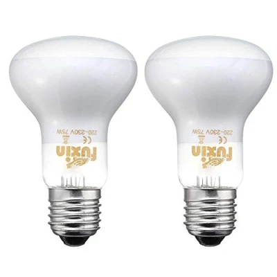 Image of POFET 2pcs Reptile Heating Bulbs, Durable Infrared Heat Lamp Warming Light Bulb White Pet for and Amphibian Lizard Tortoise Spider Snake Chameleon 220 240V(75W)