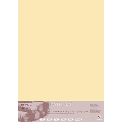 Image of Clairefontaine Ref 296023C Pastelmat Card Sheets (Pack of 5 Sheets) 360gsm 70 x 100cm Maize Colour Specially Formulated For Use With Pastels
