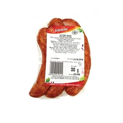 Image of Sokolow Slesian Sausage (Slaska Sausage) 300gr x 5 pack