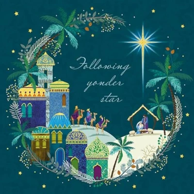 Image of Marie Curie Charity Follow Yonder Star Nativity Christmas Cards Pack of 10 With Envelopes