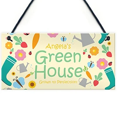 Image of RED OCEAN Personalised Gift For Mum Nan Nanny Greenhouse Sign Garden Shed Plaque Home