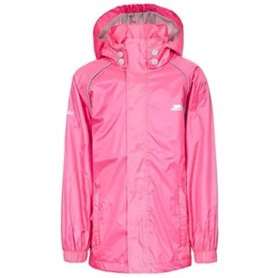 Image of Trespass Neely II, Apricot, 3/4, Waterproof Jacket with Removable Hood Kids Unisex, Age 3 4, Orange