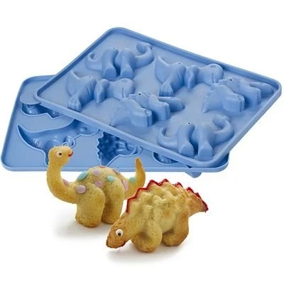 Image of lakeland Silicone Non Stick 6 Dinosaur Cake Mould Also Use for Chocolate &amp; Jelly Easy Release