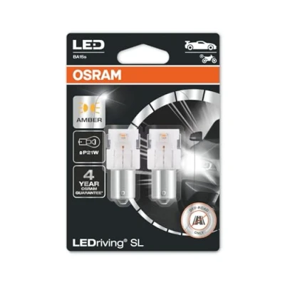Image of OSRAM LEDriving SL, LED Signal Lamps, Off Road Only, Non ECE, Double Blister, Amber, P21W