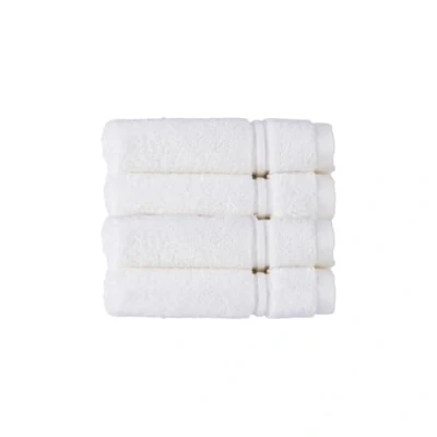 Image of Christy Antalya Face Cloths Set of 4 100% Turkish Cotton 600GSM Soft Plush Luxury Flannels Wash Quick Dry White