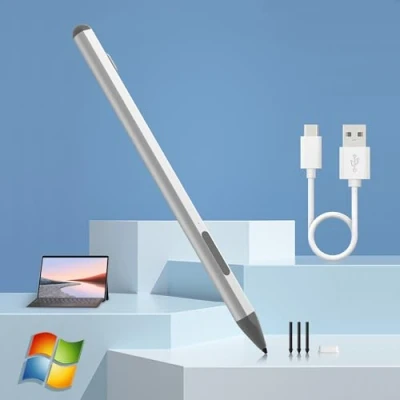 Image of Surface Pen for Microsoft Pro With Palm Rejection, Rechargeable, 4096 Pressure Sensitivity and Magnetic Attraction, 11/10/9/8/7/6/5, Go/Book/Studio