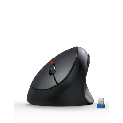 Image of TECKNET Ergonomic Mouse, 4800 DPI Wireless Vertical Optical 6 Buttons, 2.4G Silent Mouse for Laptop, PC, Chromebook, Mac Black