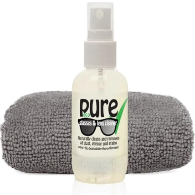 Image of Glasses and Lens Cleaning Kit Eco Friendly, Bio Degradable Hypo Allergenic Ingredients. Naturally removes All dust, Grease, Marks Stains Without harming The Coating.