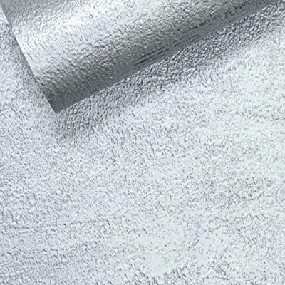 Image of SOPHIE LAURENCE Metallic Silver Industrial Textured Effect Distressed Wallpaper (Plain Texture)
