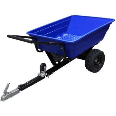 Image of ATV Trailer Garden Transportation Tow Tipping Quad Farm Horses Heavy Duty Tractor Dump Utility Cart Off Road Tyres 295kg
