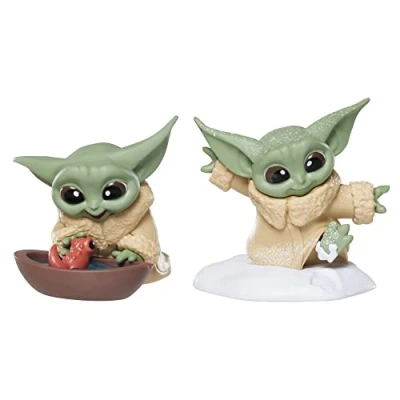 Image of Hasbro Star Wars The Bounty Collection Series 4 Grogu Figures Tadpole Friend, Snowy Walk Posed Toy 2 Pack, Children Aged and Up