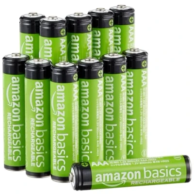 Image of Amazon Basics AAA NiMh Rechargeable Batteries, Pre charged, Pack of 12 (Appearance may vary)