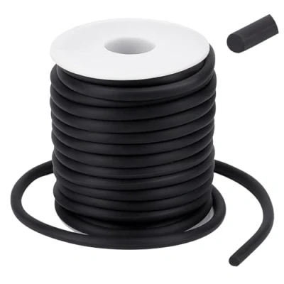 Image of NBEADS 1 Roll 10M/Roll Solid Rubber Cord, 5mm Plastic Rope Hollow Tubing Cord Round Elastic Beading Crafting Stretch String for DIY Craft Making