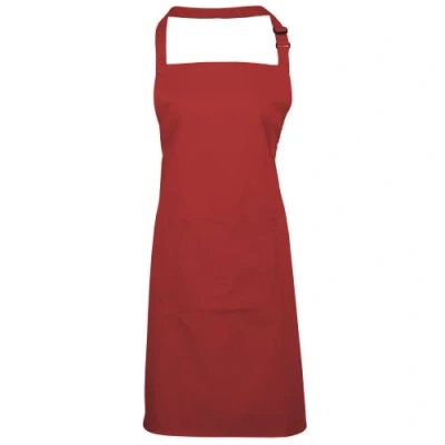 Image of Premier Workwear Colours Bib Apron With Pocket Red Large