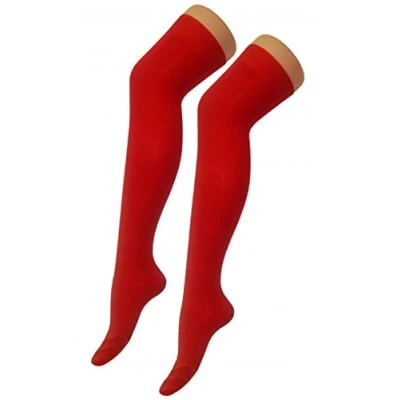 Image of Crazy Chick® Women&#039;s Plain Over The Knee Socks Thigh High Girls Stretchy OTK (Red)
