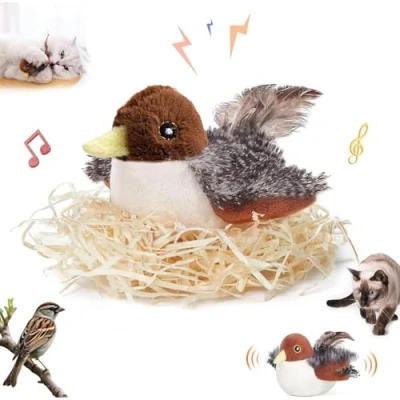 Image of Simulated Chirping Bird Cat Toy Flapping, Flatering Toy, Interactive Flapping Tweeting Toy,Toy For Cats To Play Alone, Indoor